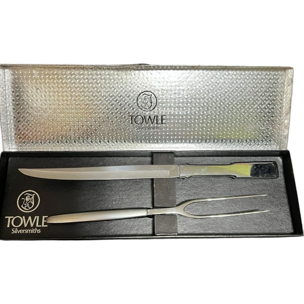 Vintage Towle Silversmiths Stainless Steel Carving Set